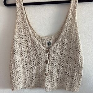 We The Free Cream Knit Crop Top